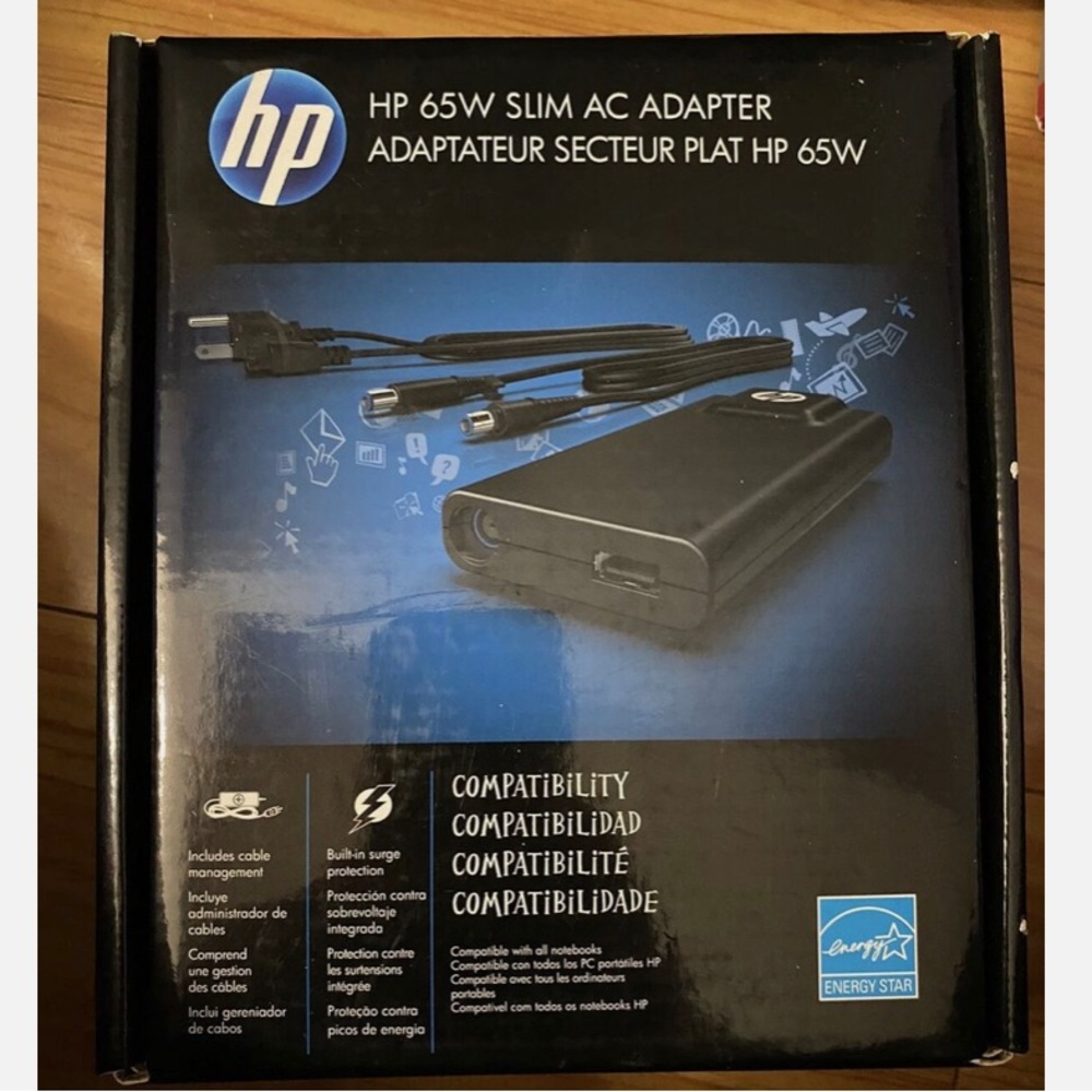 Hp 65w slim AC adapter new in box